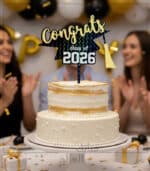 ⁦توب كيك تخرج 2026 – زينة كيك بتصميم أنيق⁩ - الصورة ⁦2⁩