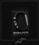 سوار POLICE الرجالي الفاخر – جلد مضفر أسود مع تفاصيل معدنية أنيقة - الصورة 2