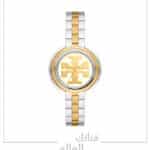 ساعة Tory Burch النسائية الفاخرة – تصميم ثنائي اللون بالذهبي والفضي