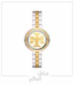 ساعة Tory Burch النسائية الفاخرة – تصميم ثنائي اللون بالذهبي والفضي